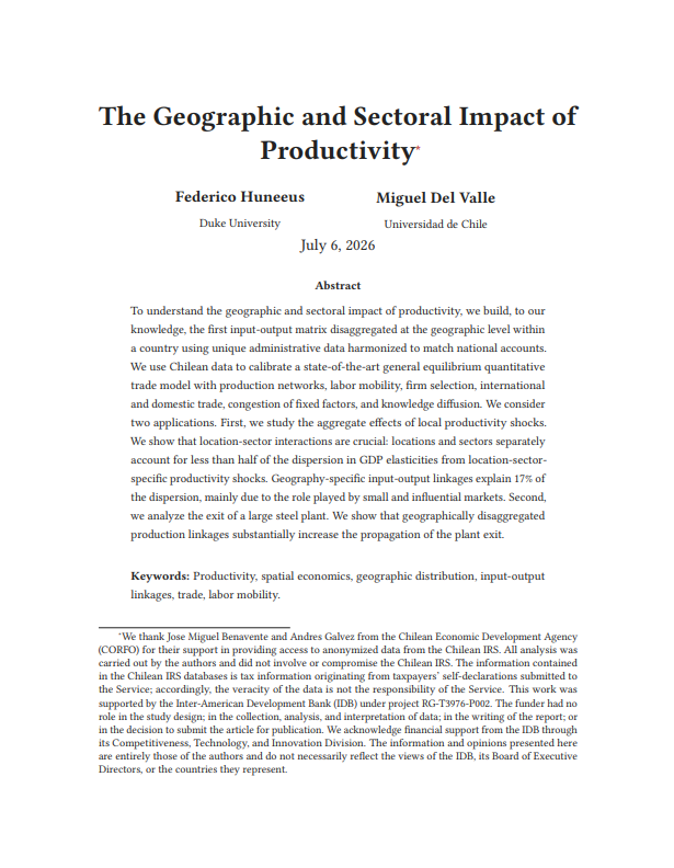 First-page preview of The Geographic and Sectoral Impact of Productivity
